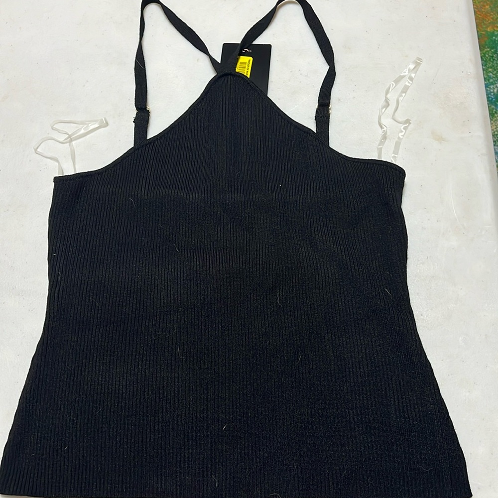 NWT black halter tank XL